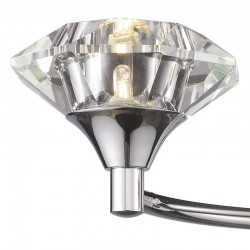 Luther -  Polished Chrome 2 Light Wall Lamp with Crystal