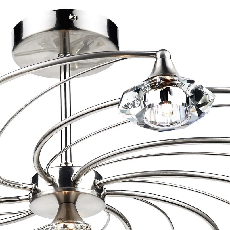 Dar-LUT2346 - Luther - Decorative Satin Chrome with Crystal 10 Light Centre Fitting