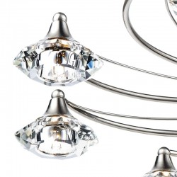 Luther - Satin Chrome 10 Light Centre Fitting with Crystal