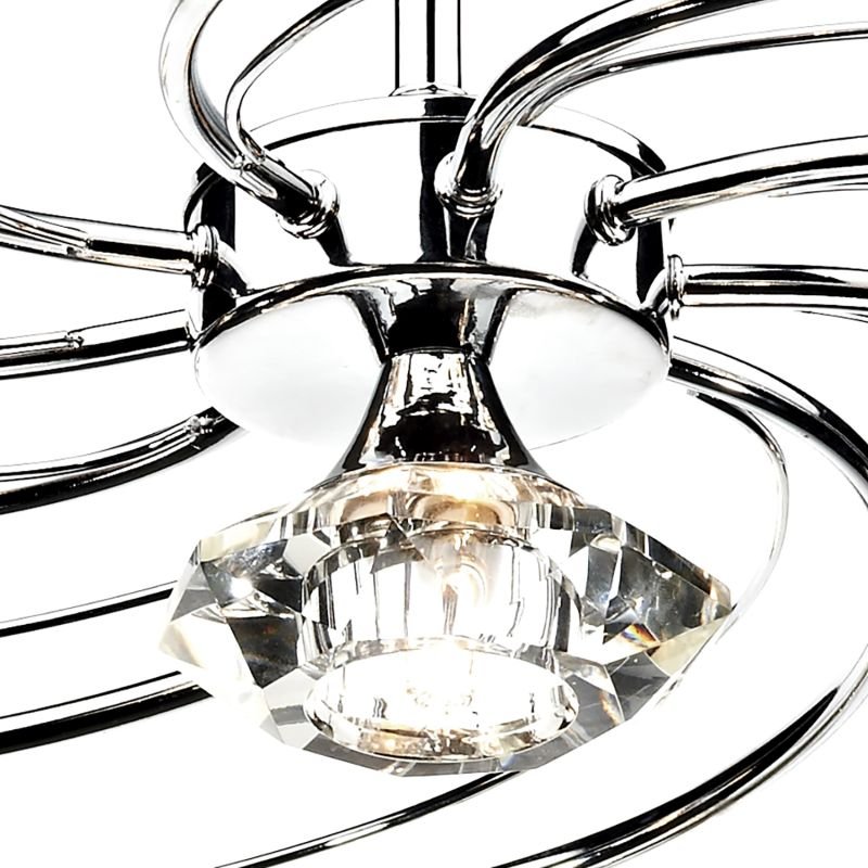 Dar-LUT2350 - Luther - Decorative Polish Chrome with Crystal 10 Light Centre Fitting
