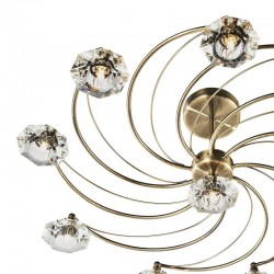 Luther - Antique Brass 10 Light Centre Fitting with Crystal Luther - Antique Brass 10 Light Centre Fitting with Crystal