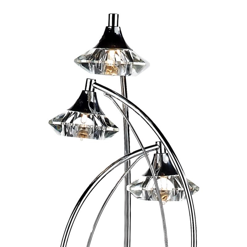 Dar-LUT4950 - Luther - Decorative Polish Chrome with Crystal 3 Light Floor Lamp