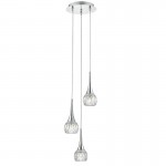 Lyall - Chrome 3 Light Cluster Pendant with Decorative Glass Lyall - Chrome 3 Light Cluster Pendant with Decorative Glass