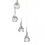 Lyall - Chrome 5 Light Cluster Pendant with Decorative Glass Lyall - Chrome 5 Light Cluster Pendant with Decorative Glass