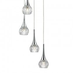 Lyall - Chrome 5 Light Cluster Pendant with Decorative Glass Lyall - Chrome 5 Light Cluster Pendant with Decorative Glass