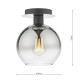 Dar-LYC0122 - Lycia - Mirrored Ombre Glass & Black Semi Flush