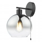 Lycia - Black Wall Lamp with Smoked Mirrored Ombre Glass Lycia - Black Wall Lamp with Smoked Mirrored Ombre Glass