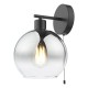 Dar-LYC0722 - Lycia - Black Wall Lamp with Smoked Mirrored Ombre Glass