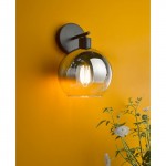 Lycia - Black Wall Lamp with Smoked Mirrored Ombre Glass Lycia - Black Wall Lamp with Smoked Mirrored Ombre Glass