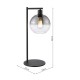 Dar-LYC4222 - Lycia - Black Table Lamp with Smoked Mirrored Ombre Glass