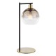 Dar-LYC4235 - Lycia - Black & Gold Table Lamp with Gold Mirrored Ombre Glass