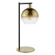 Dar-LYC4235 - Lycia - Black & Gold Table Lamp with Gold Mirrored Ombre Glass