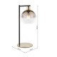 Dar-LYC4235 - Lycia - Black & Gold Table Lamp with Gold Mirrored Ombre Glass