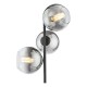 Dar-LYC4922 - Lycia - Black 3 Light Floor Lamp with Smoked Mirrored Ombre Glasses