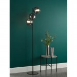 Lycia - Black 3 Light Floor Lamp with Smoked Mirrored Ombre Glasses Lycia - Black 3 Light Floor Lamp with Smoked Mirrored Ombre Glasses