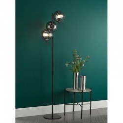 Lycia - Black 3 Light Floor Lamp with Smoked Mirrored Ombre Glasses Lycia - Black 3 Light Floor Lamp with Smoked Mirrored Ombre Glasses