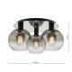 Dar-LYC5322 - Lycia - Mirrored Ombre Glass & Black 3 Light Semi Flush