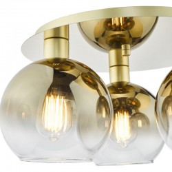 Lycia - Gold 3 Light Semi Flush with Gold Mirrored Ombre Glasses