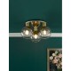 Dar-LYC5335 - Lycia - Gold 3 Light Semi Flush with Gold Mirrored Ombre Glasses