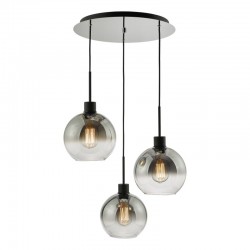 Lycia - Black 3 Light Cluster Pendant with Mirrored Ombre Glass Lycia - Black 3 Light Cluster Pendant with Mirrored Ombre Glass