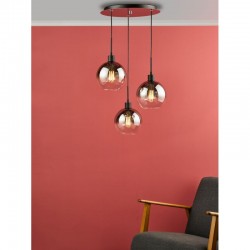 Lycia - Black 3 Light Cluster Pendant with Mirrored Ombre Glass Lycia - Black 3 Light Cluster Pendant with Mirrored Ombre Glass