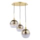 Dar-LYC8835 - Lycia - Gold 3 Light Cluster with Gold Mirrored Ombre Glasses