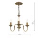 Dar-LYD0363 - Lydian - Antique Bronze 3 Light Centre Fitting