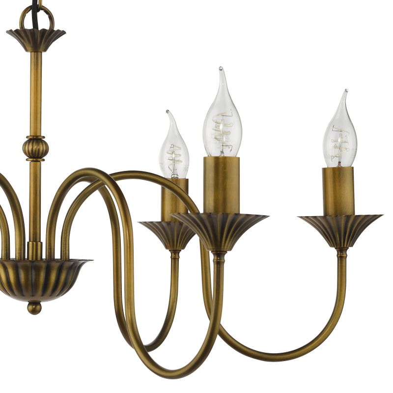 Dar-LYD0663 - Lydian - Antique Bronze 6 Light Centre Fitting