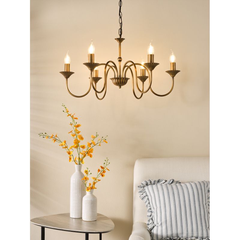 Dar-LYD0663 - Lydian - Antique Bronze 6 Light Centre Fitting