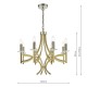 Dar-LYO0875 - Lyon - Antique Brass 8 Light Centre Fitting