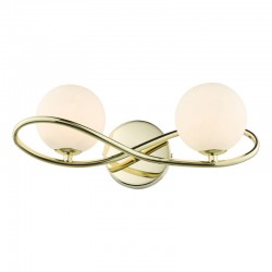 Lysandra - Gold 2 Light Wall Lamp with Opal Glasses Lysandra - Gold 2 Light Wall Lamp with Opal Glasses