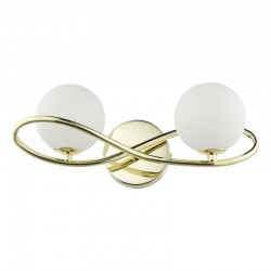 Lysandra - Gold 2 Light Wall Lamp with Opal Glasses Lysandra - Gold 2 Light Wall Lamp with Opal Glasses
