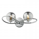 Lysandra - Chrome 2 Light Wall Lamp with Smoked Mirrored Glasses Lysandra - Chrome 2 Light Wall Lamp with Smoked Mirrored Glasses