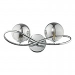 Lysandra - Chrome 2 Light Wall Lamp with Smoked Mirrored Glasses Lysandra - Chrome 2 Light Wall Lamp with Smoked Mirrored Glasses