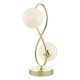 Dar-LYS4235 - Lysandra - Gold 2 Light Table Lamp with Opal Glasses