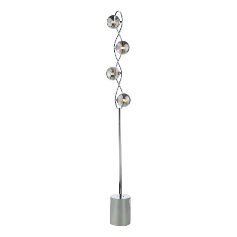 Dar-LYS4950 - Lysandra - Chrome 4 Light Floor Lamp with Smoked Mirrored Glasses