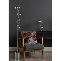 Lysandra - Chrome 4 Light Floor Lamp with Smoked Mirrored Glasses Lysandra - Chrome 4 Light Floor Lamp with Smoked Mirrored Glasses
