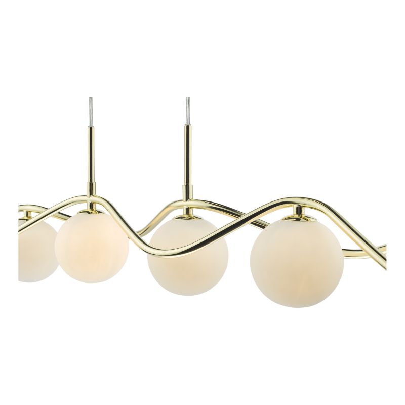 Dar-LYS6235 - Lysandra - Gold 6 Light over Island Fitting with Opal Glasses