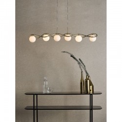 Lysandra - Gold 6 Light over Island Fitting with Opal Glasses Lysandra - Gold 6 Light over Island Fitting with Opal Glasses