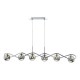 Dar-LYS6250 - Lysandra - Chrome 6 Light over Island Fitting with Smoked Mirrored Glasses