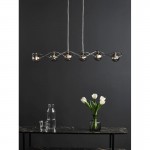 Lysandra - Chrome 6 Light over Island Fitting with Smoked Mirrored Glasses Lysandra - Chrome 6 Light over Island Fitting with Smoked Mirrored Glasses