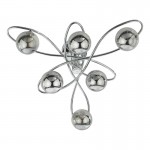 Lysandra - Chrome 6 Light Ceiling Lamp with Smoked Mirrored Glasses Lysandra - Chrome 6 Light Ceiling Lamp with Smoked Mirrored Glasses