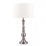 Madrid - Satin Chrome Table Lamp with White Shade