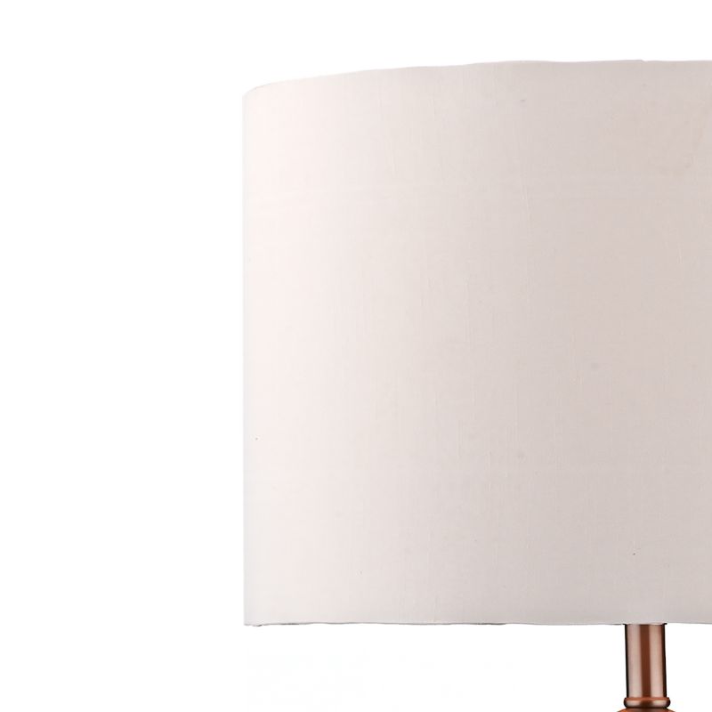 Dar-MAD4246 - Madrid - Satin Chrome Table Lamp with White Shade