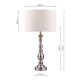 Dar-MAD4246 - Madrid - Satin Chrome Table Lamp with White Shade