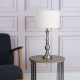 Dar-MAD4246 - Madrid - Satin Chrome Table Lamp with White Shade