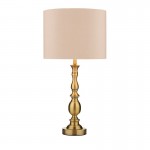 Madrid - Antique Brass Table Lamp with Beige Shade