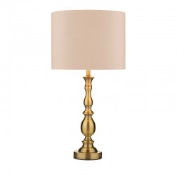 Madrid - Antique Brass Table Lamp with Beige Shade Madrid - Antique Brass Table Lamp with Beige Shade