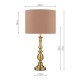 Dar-MAD4275 - Madrid - Antique Brass Table Lamp with Beige Shade