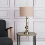 Madrid - Antique Brass Table Lamp with Beige Shade